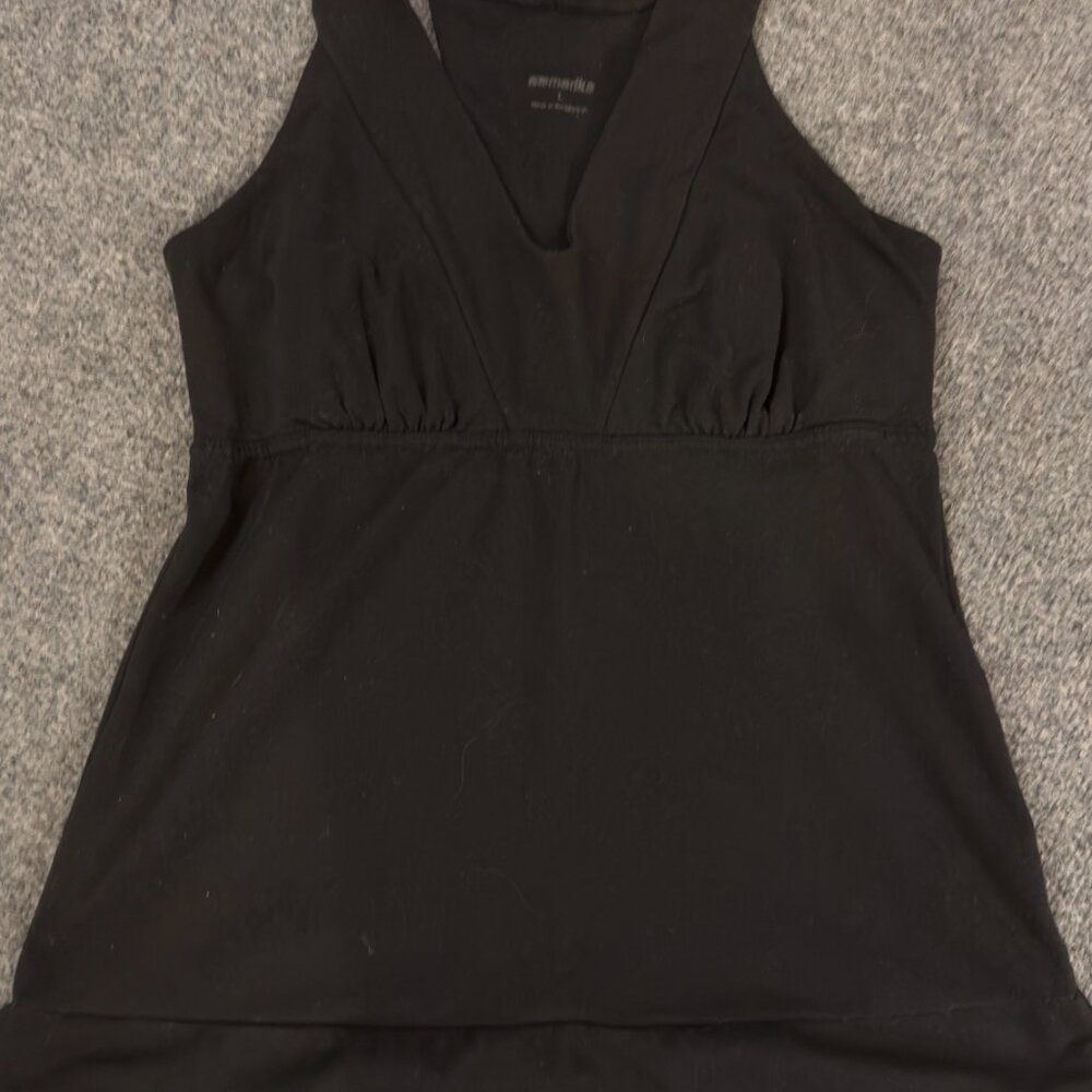 Marika Yoga Sport Tennis Racerback Sport Tank Black Size Large